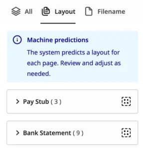 An example of machine predictions layout within Hyperscience Hypercell